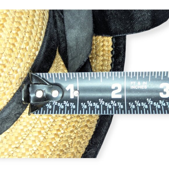 Vintage MGM Elizabeth Taylor Original Child Straw & Floral Hat Black Velvet Trim - Picture 11 of 13